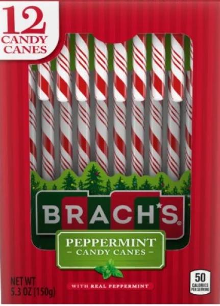 BRACH'S Candy Canes 'Peppermint' Zuckerstangen 12 Stück = 150gr